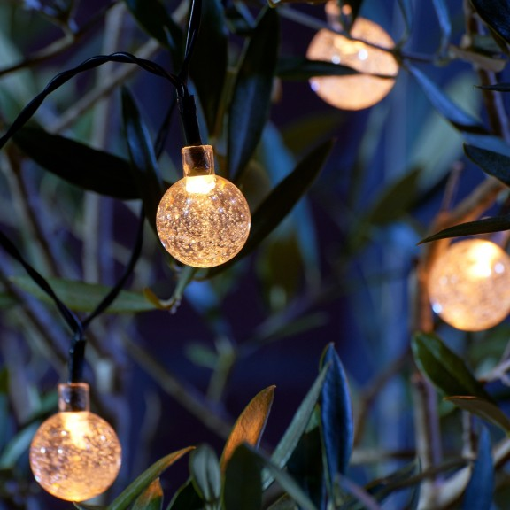 Orb festoon lights in trees