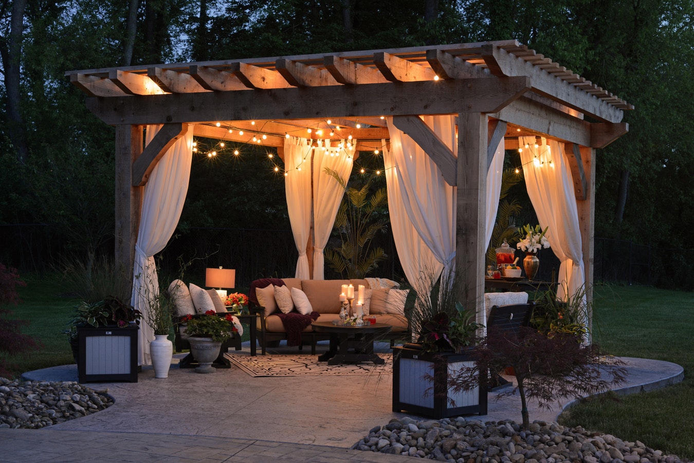 Summer Canopy Lit Using LEDs